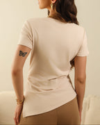 Blusa Drapeada Assimétrica