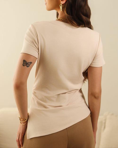 Blusa Drapeada Assimétrica