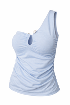 Blusa Um Ombro detalhe Pedra Tule