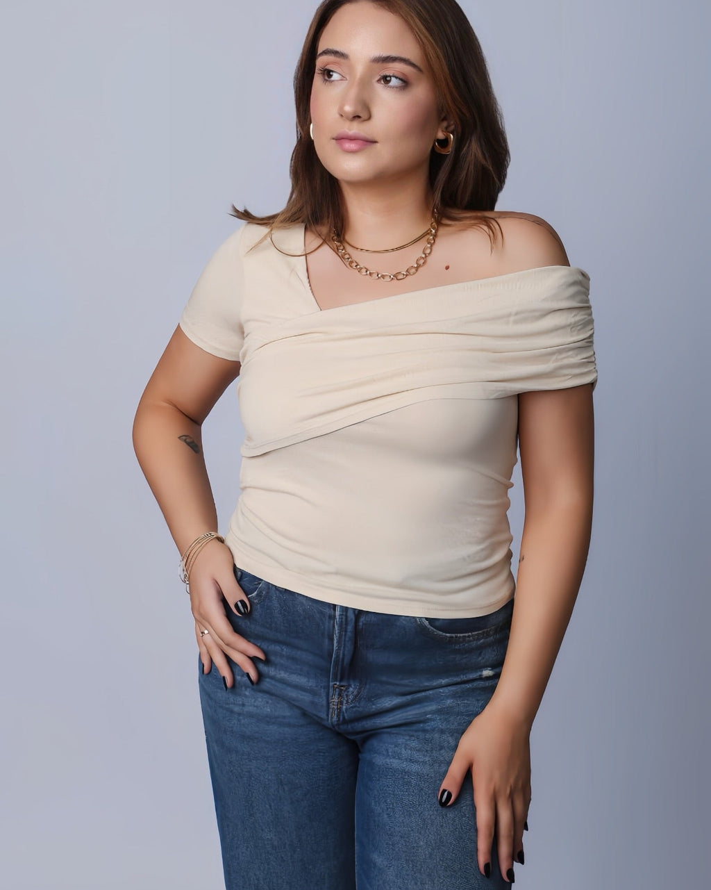 Blusa Assimétrica Drapeada