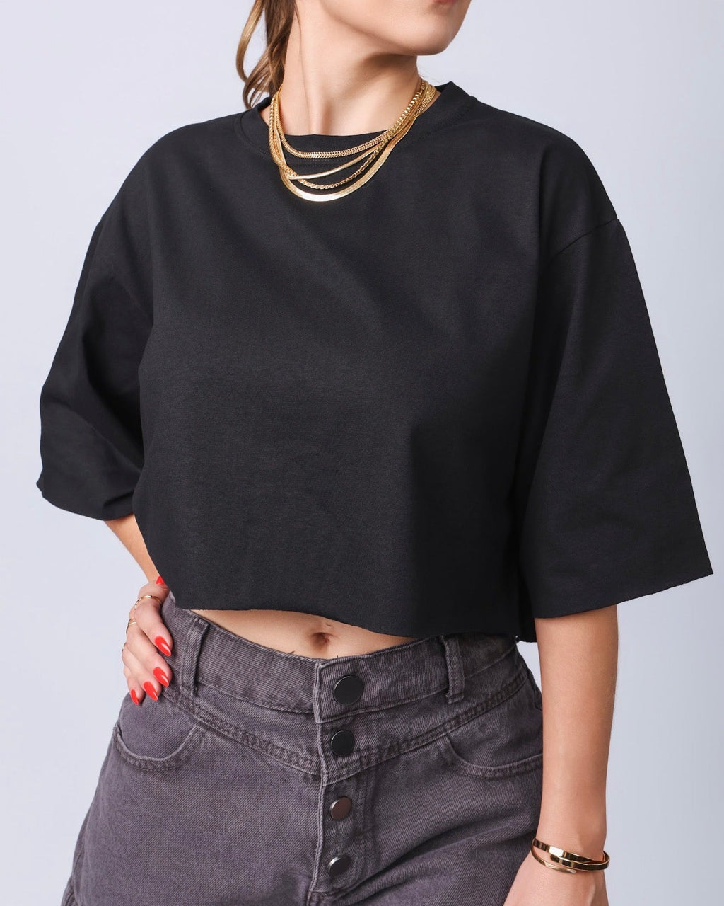 Cropped Liso - Preta