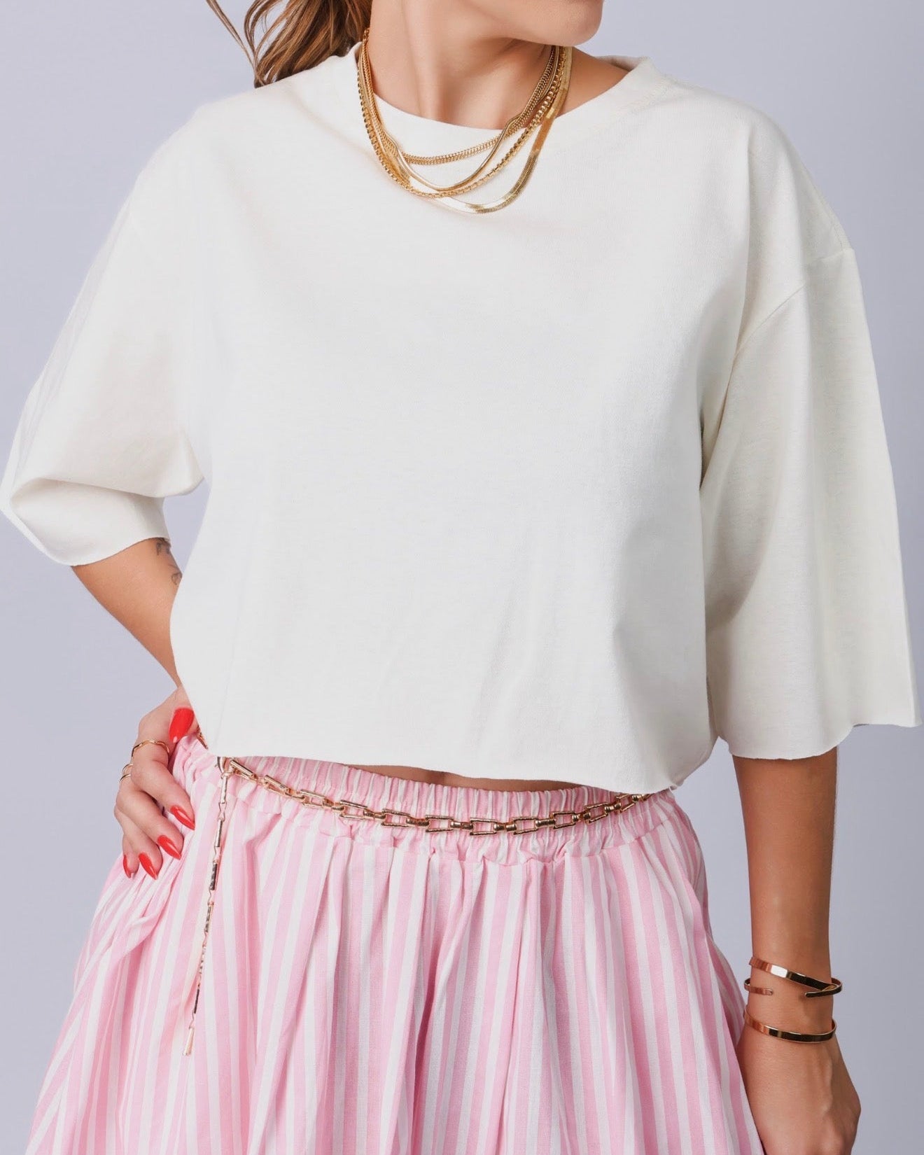 Cropped Liso - Off white