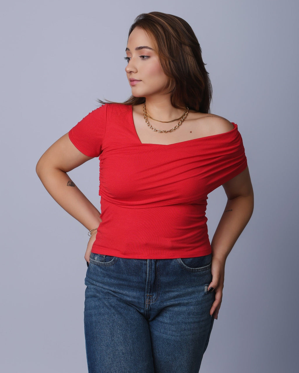 Blusa Assimétrica Drapeada